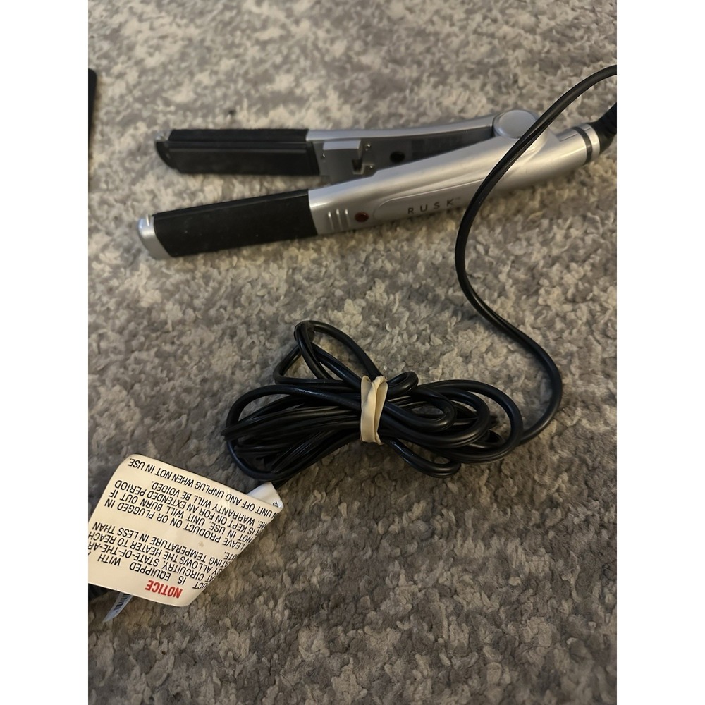 Rusk Hair Flat Iron Gray 1.5" Silver Metallic - Working